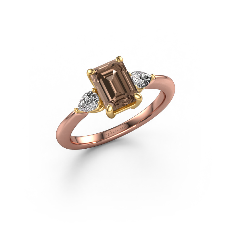 Image of Engagement ring Chanou EME 585 rose gold Brown diamond 1.92 crt