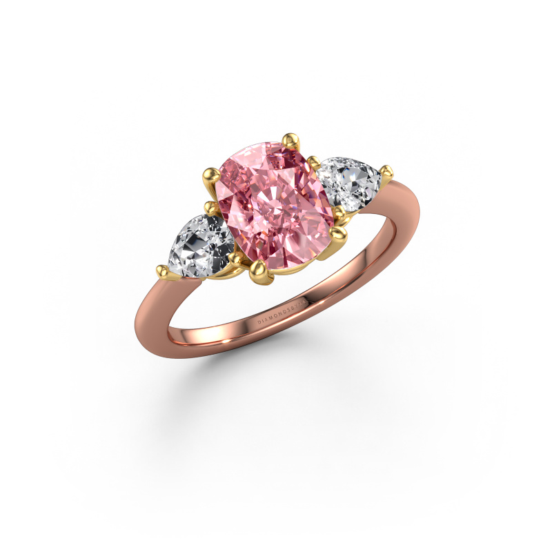 Image of Engagement ring Chanou CSH 585 rose gold Pink lab grown diamond 8.7x6.6 mm