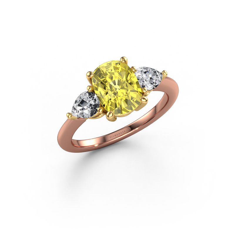 Image of Engagement ring Chanou CSH 585 rose gold Yellow lab grown diamond 8.7x6.6 mm