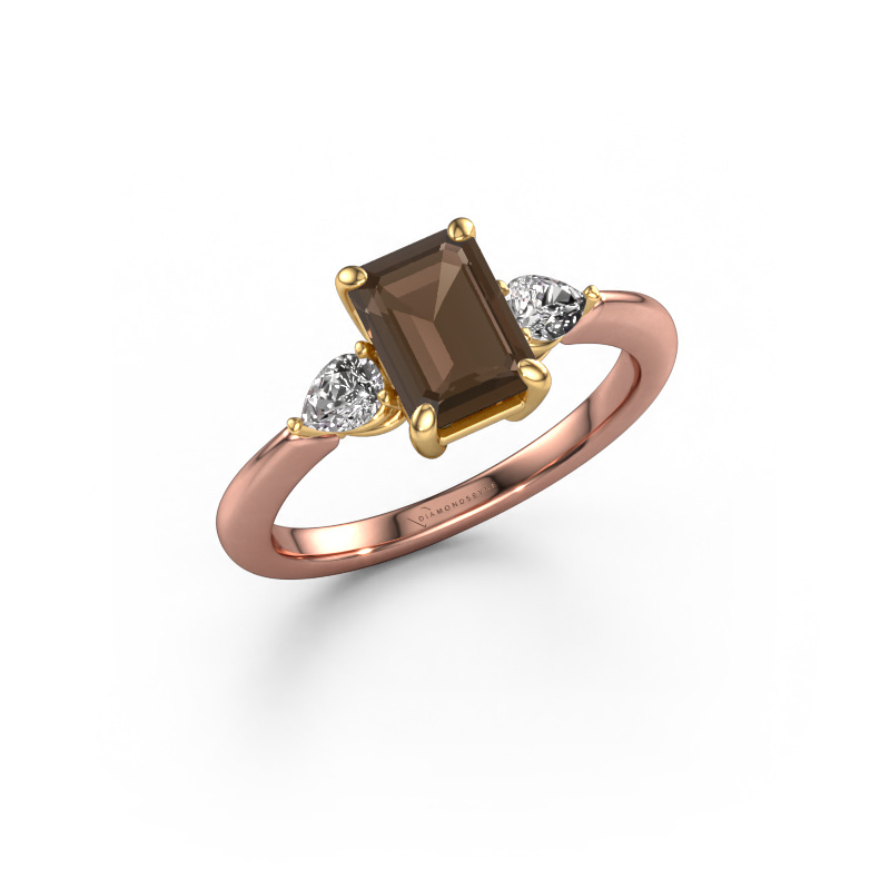 Bild von Verlobungsring Chanou EME 585 Roségold Rauchquarz 7.5x5.5 mm