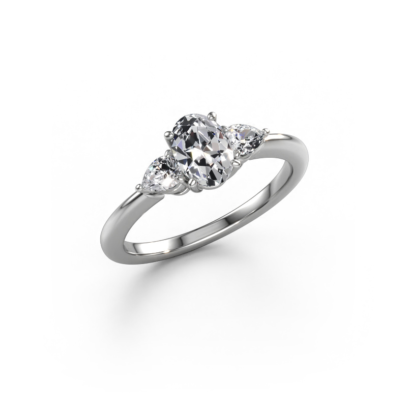 Afbeelding van Verlovingsring Chanou OVL 950 platina Diamant 1.22 crt