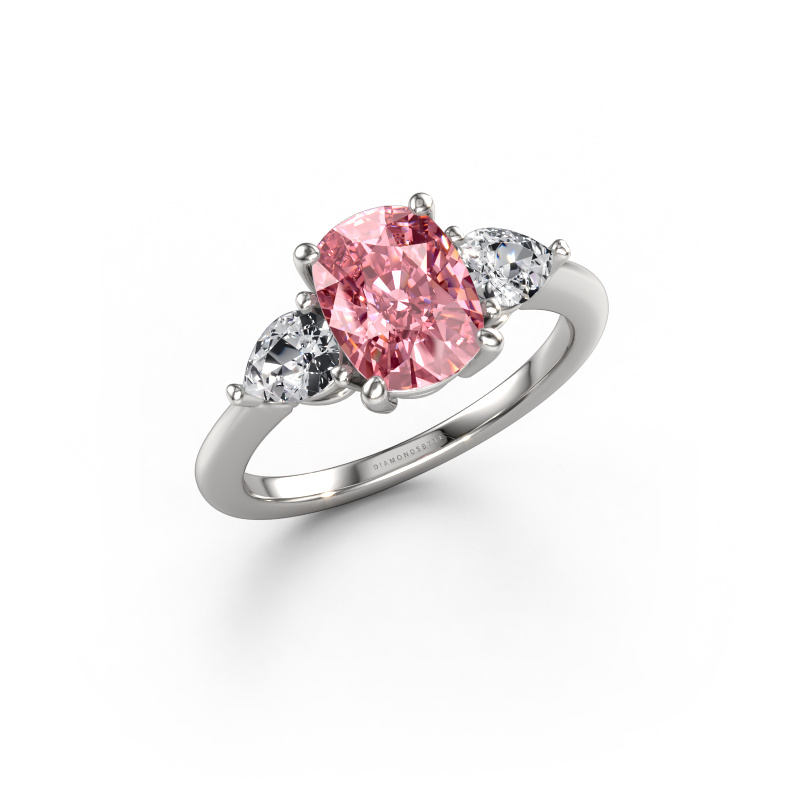 Image of Engagement ring Chanou CSH 950 platinum Pink lab grown diamond 8.7x6.6 mm