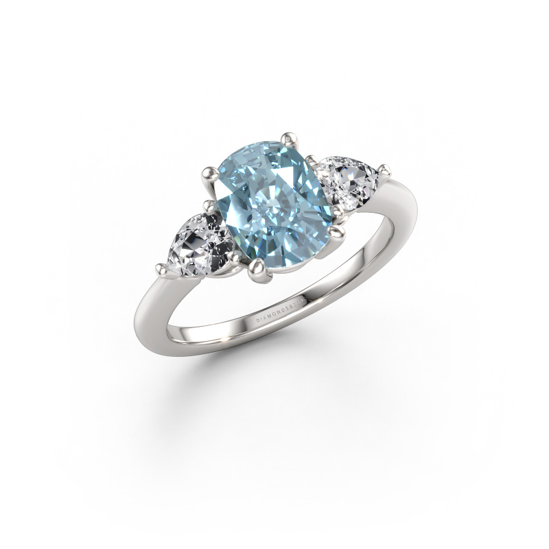 Immagine di Anello di fidanzamento Chanou CSH 950 platino Diamante lab grown blu 8.7x6.6 mm