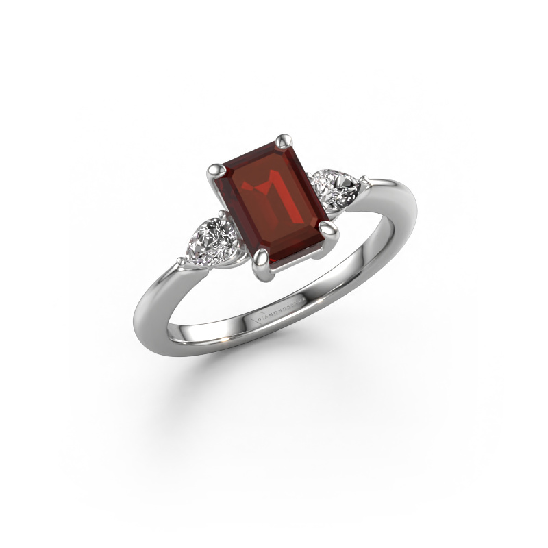 Image of Engagement ring Chanou EME 950 platinum Garnet 7.5x5.5 mm