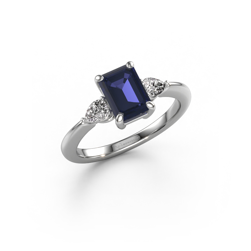 Image of Engagement ring Chanou EME 950 platinum Sapphire 7.5x5.5 mm