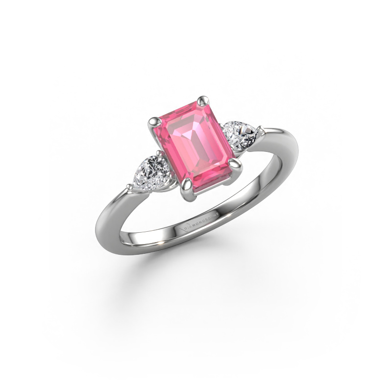 Bild von Verlobungsring Chanou EME 950 Platin Pink Saphir 7.5x5.5 mm