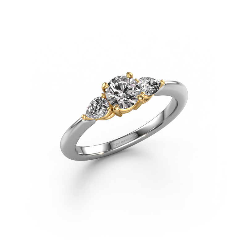 Image de Bague de fiançailles Chanou RND 585 or blanc Diamant 0.920 crt