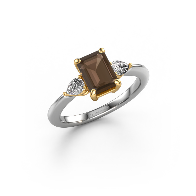 Bild von Verlobungsring Chanou EME 585 Weißgold Rauchquarz 7.5x5.5 mm