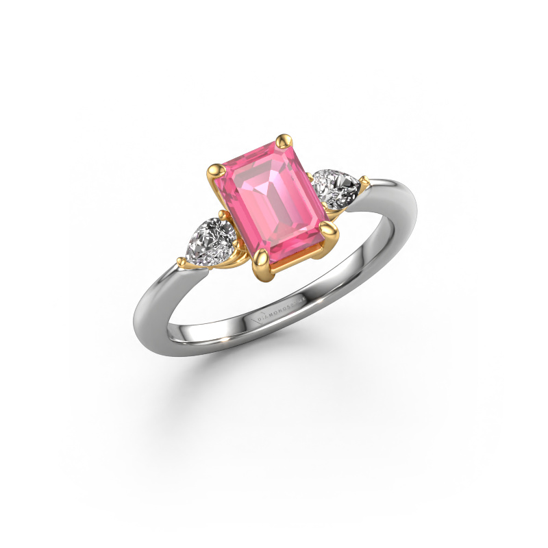 Image of Engagement ring Chanou EME 585 white gold Pink sapphire 7.5x5.5 mm