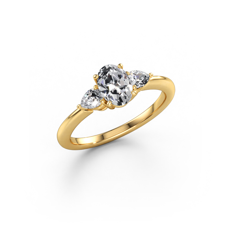 Afbeelding van Verlovingsring Chanou OVL 585 goud Lab-grown diamant 1.22 crt