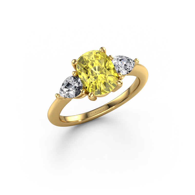 Image of Engagement ring Chanou CSH 585 gold Yellow lab grown diamond 8.7x6.6 mm