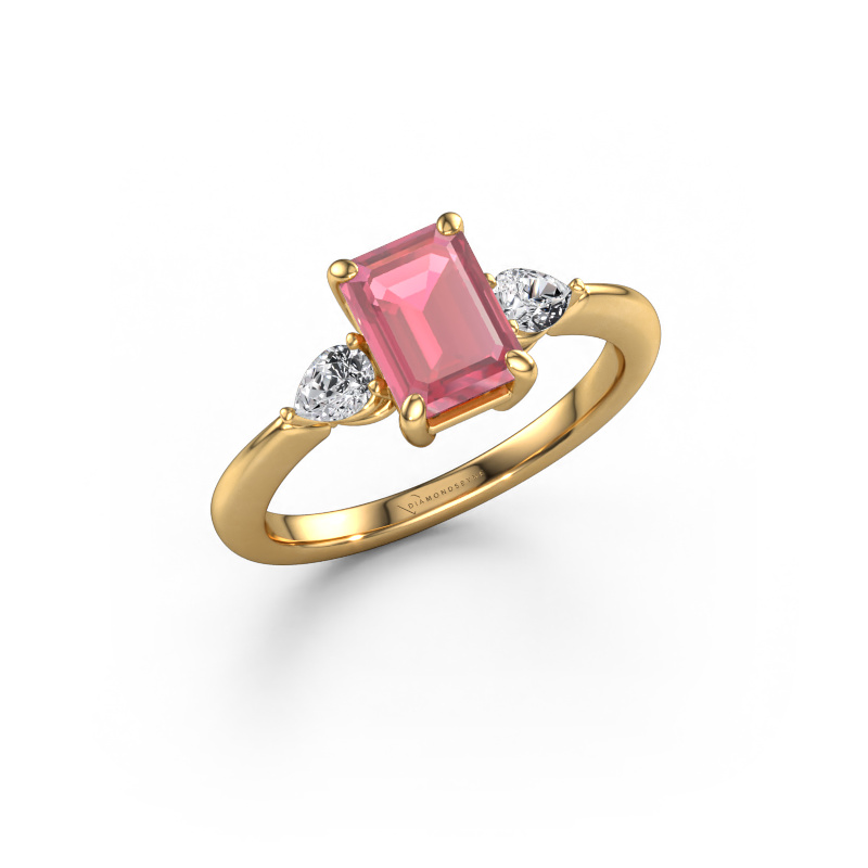 Image of Engagement ring Chanou EME 585 gold Tourmaline pink 7.5x5.5 mm