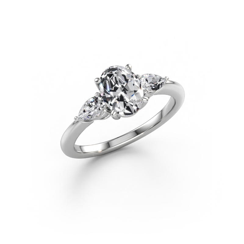 Immagine di Anello di fidanzamento Chanou OVL 950 platino Diamante 1.60 crt