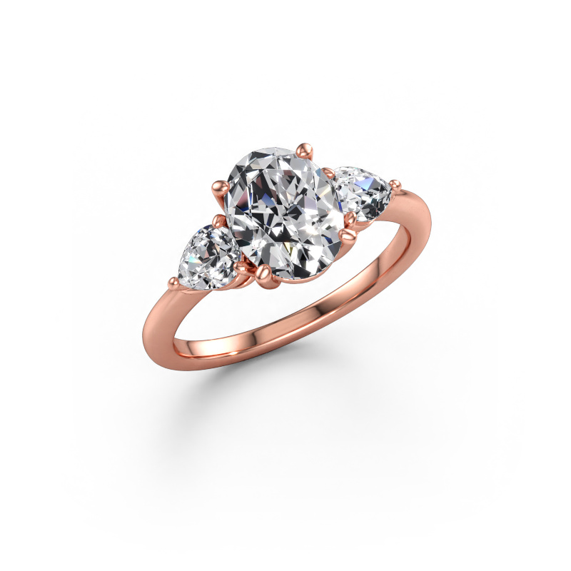Immagine di Anello di fidanzamento Chanou OVL 585 oro rosa Diamante 2.38 crt