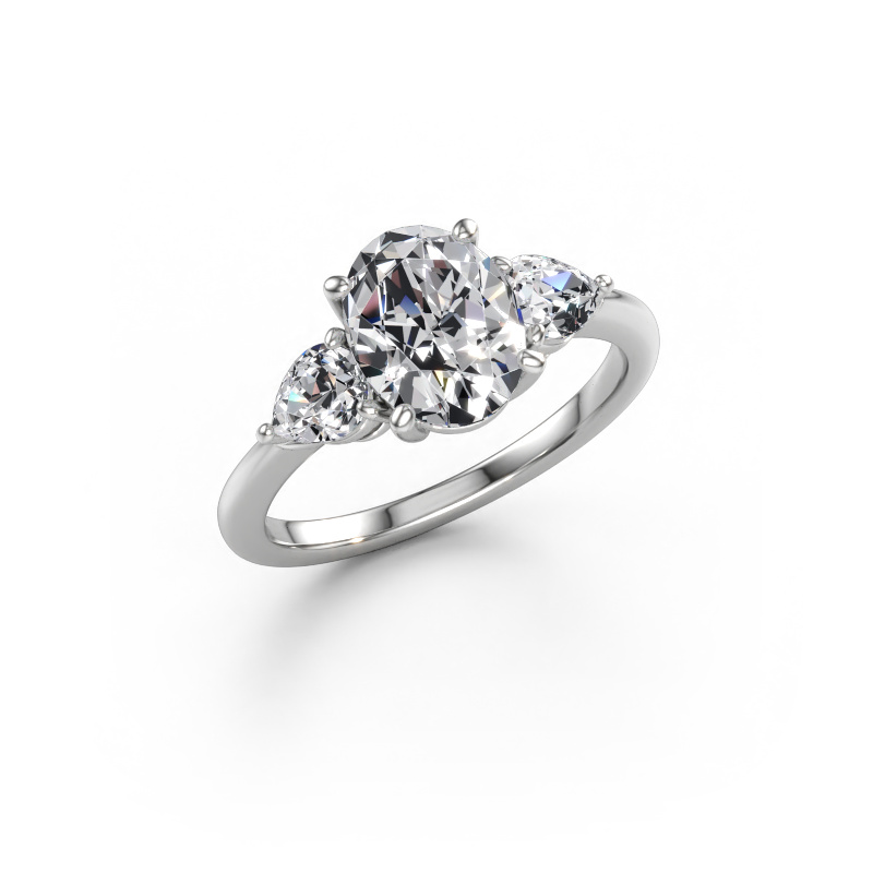 Afbeelding van Verlovingsring Chanou OVL 950 platina Diamant 2.38 crt