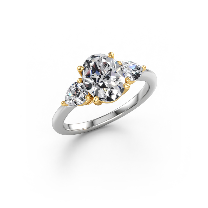 Afbeelding van Verlovingsring Chanou OVL 585 witgoud Diamant 2.38 crt