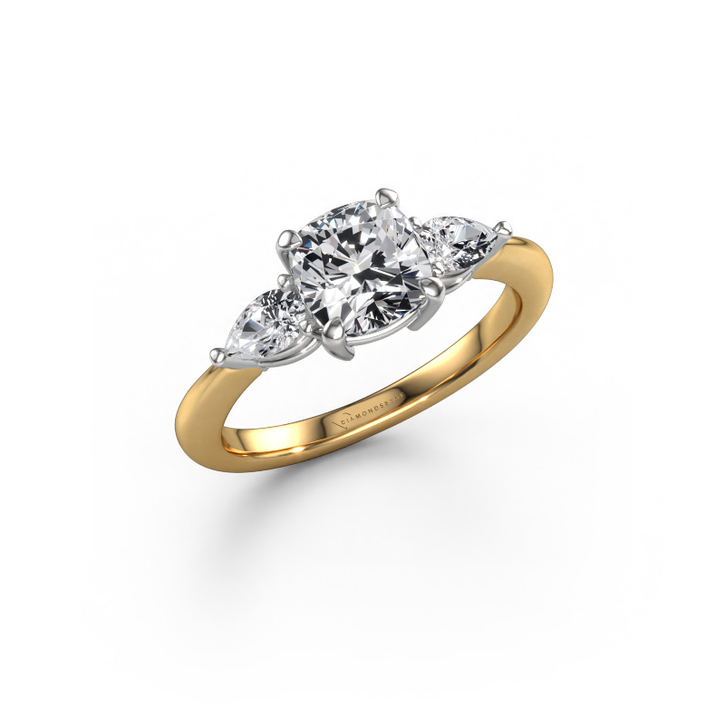 Image of Engagement ring Chanou CUS 585 gold Lab grown diamond 2.00 crt