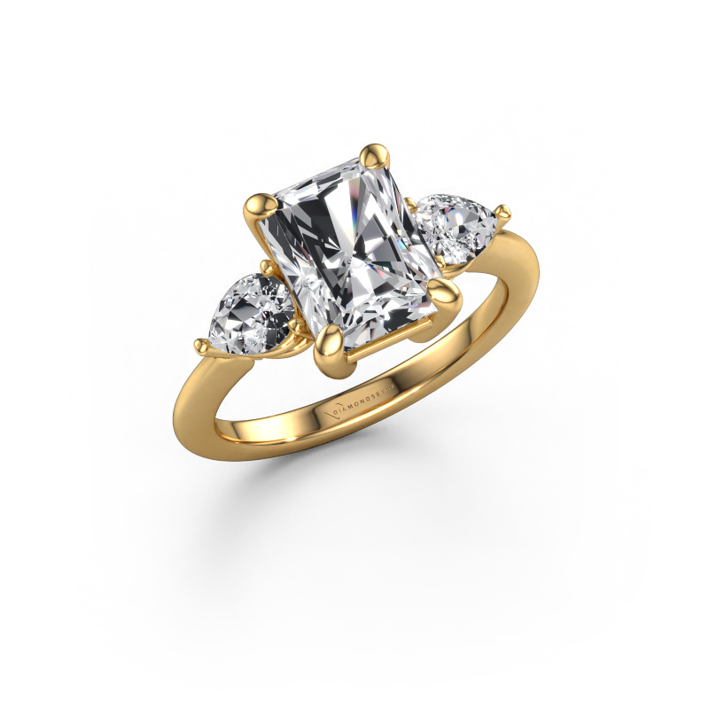 Image of Engagement ring Chanou RAD 585 gold Lab grown diamond 3.08 crt