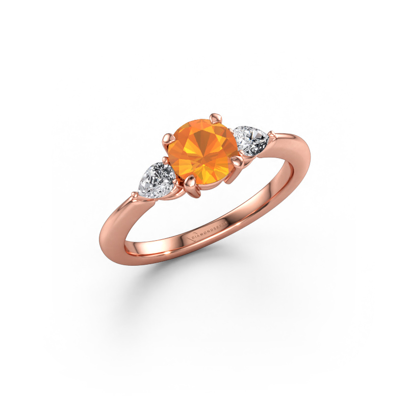 Bild av Förlovningsring Chanou RND 585 roséguld Citrin 6 mm