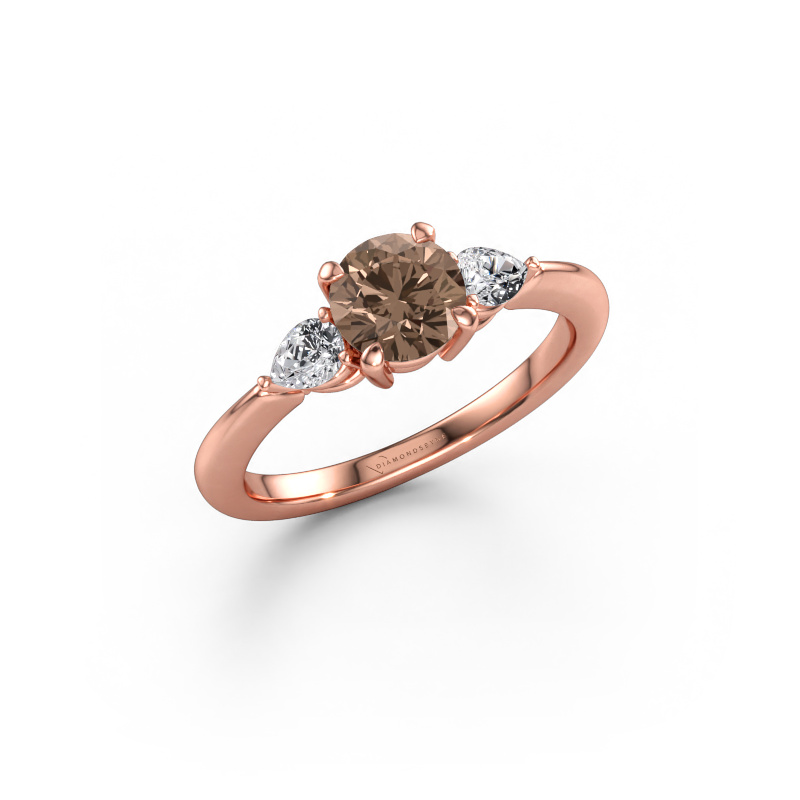 Image of Engagement ring Chanou RND 585 rose gold Brown diamond 1.22 crt