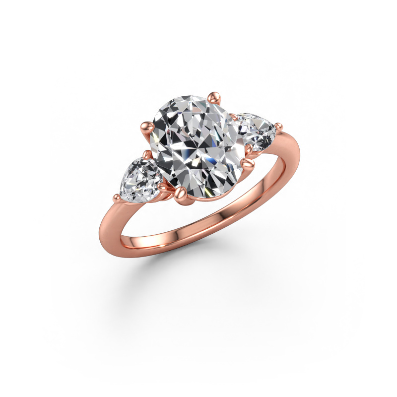 Bild av Förlovningsring Chanou OVL 585 roséguld Labbodlad diamant 3.28 crt