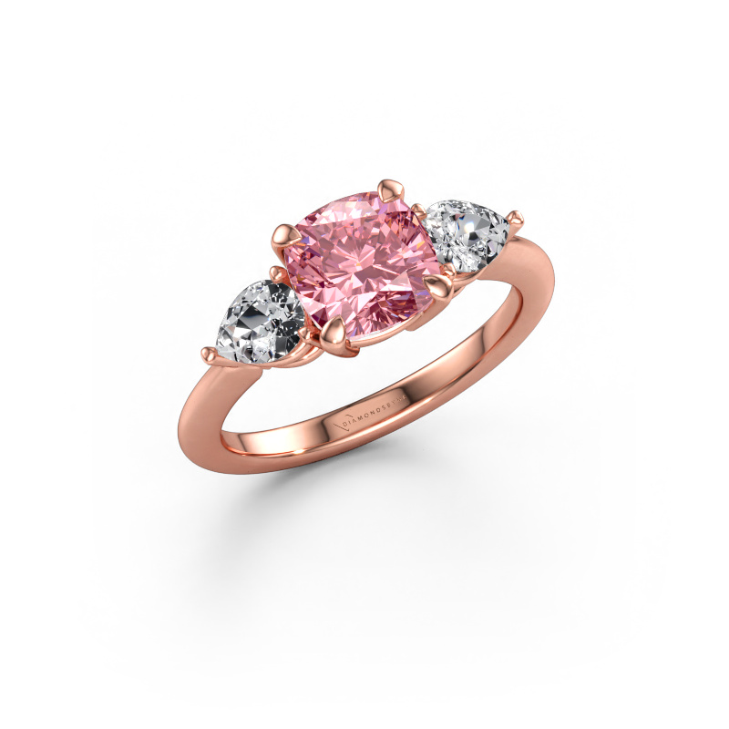 Image of Engagement ring Chanou CUS 585 rose gold Pink lab grown diamond 7 mm