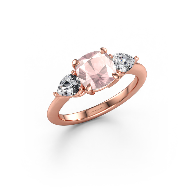 Immagine di Anello di fidanzamento Chanou CUS 585 oro rosa Morganite champagne 7 mm