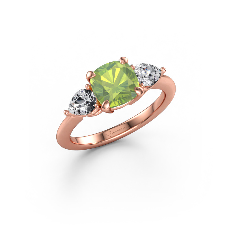 Immagine di Anello di fidanzamento Chanou CUS 585 oro rosa Peridoto 7 mm