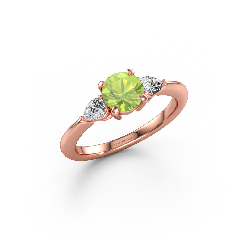 Bild av Förlovningsring Chanou RND 585 roséguld Peridot 6 mm