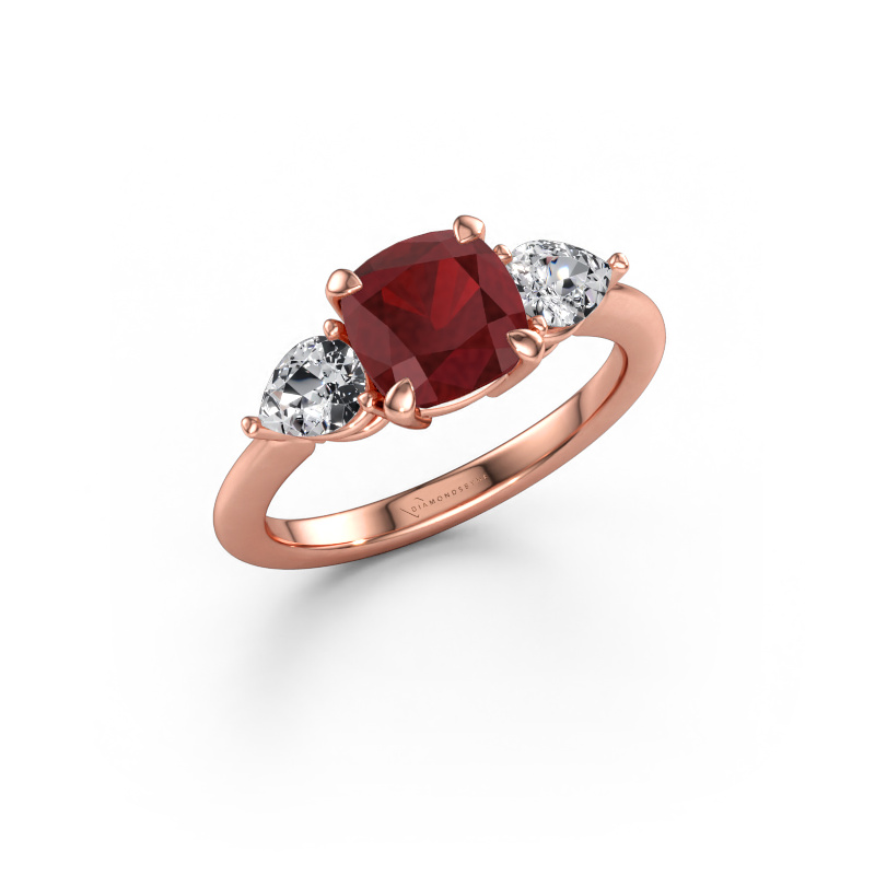 Immagine di Anello di fidanzamento Chanou CUS 585 oro rosa Rubino 7 mm