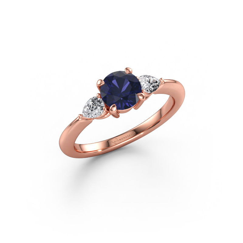 Immagine di Anello di fidanzamento Chanou RND 585 oro rosa Zaffiro 6 mm