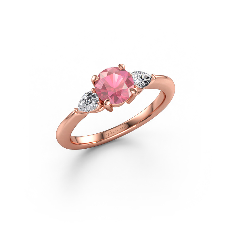 Immagine di Anello di fidanzamento Chanou RND 585 oro rosa Tormalina rosa 6 mm