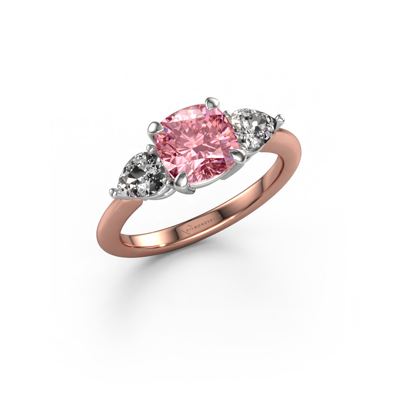 Image of Engagement ring Chanou CUS 585 rose gold Pink lab grown diamond 7 mm
