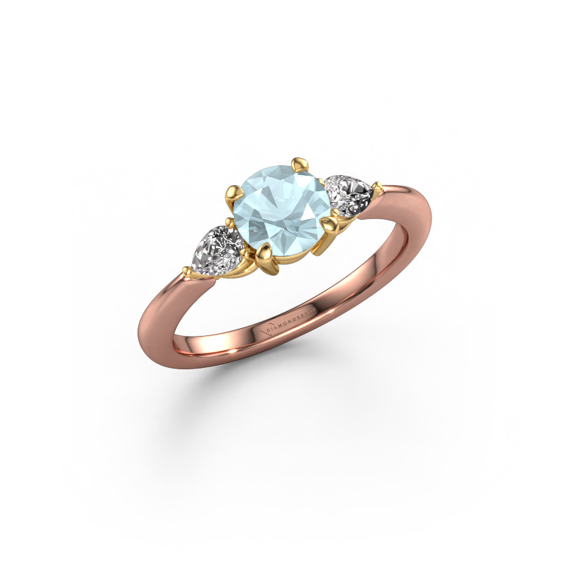 Bild von Verlobungsring Chanou RND 585 Roségold Aquamarin 6 mm