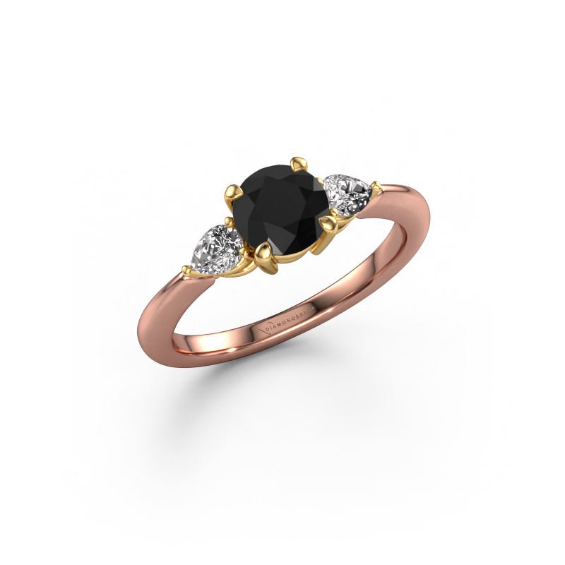 Bild von Verlobungsring Chanou RND 585 Roségold Schwarz Diamant 1.38 crt