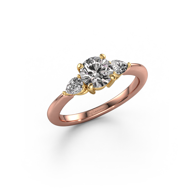 Image of Engagement ring Chanou RND 585 rose gold Zirconia 6 mm