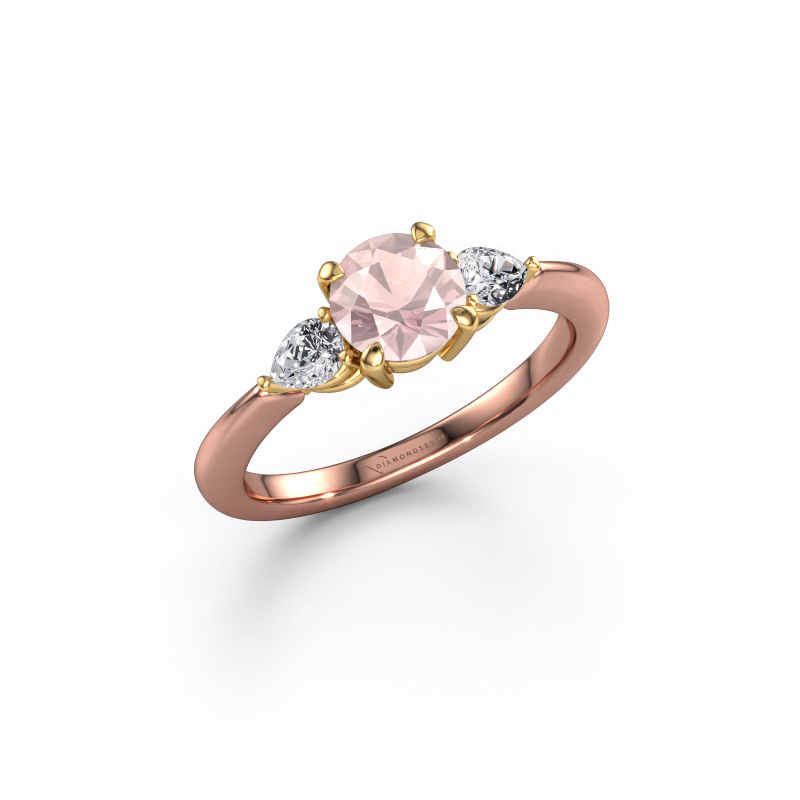 Bild von Verlobungsring Chanou RND 585 Roségold Morganit Champagner 6 mm