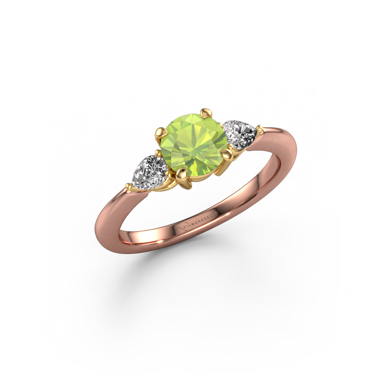 Image of Engagement ring Chanou RND 585 rose gold Peridot 6 mm