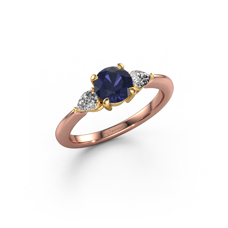 Image of Engagement ring Chanou RND 585 rose gold Sapphire 6 mm