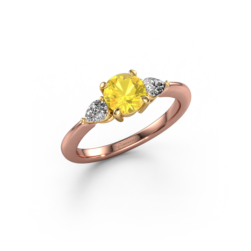 Bild von Verlobungsring Chanou RND 585 Roségold Gelb Saphir 6 mm