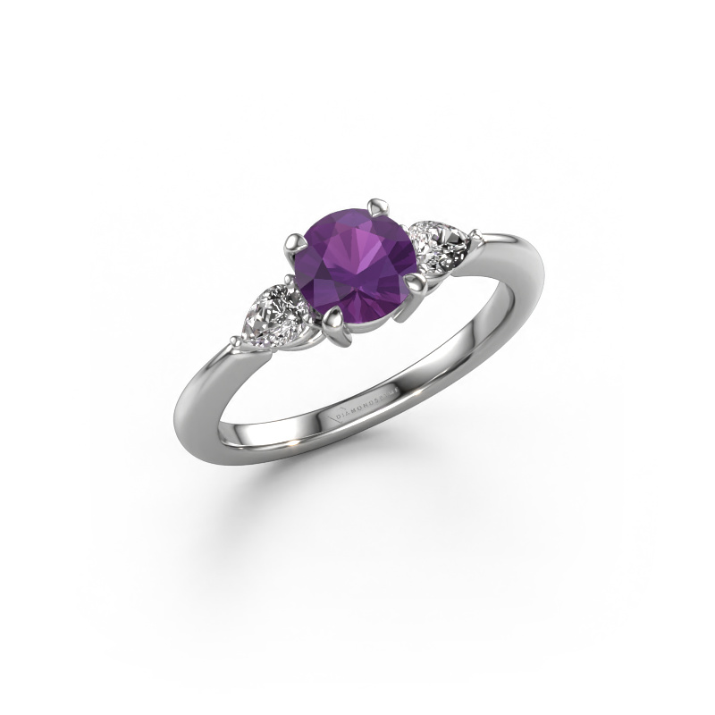 Image of Engagement ring Chanou RND 950 platinum Amethyst 6 mm