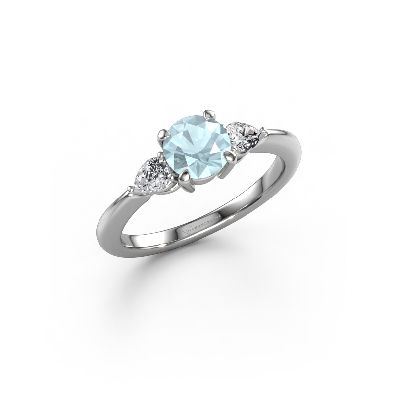 Image of Engagement ring Chanou RND 950 platinum Aquamarine 6 mm