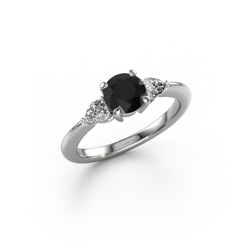 Image of Engagement ring Chanou RND 950 platinum Black diamond 1.38 crt