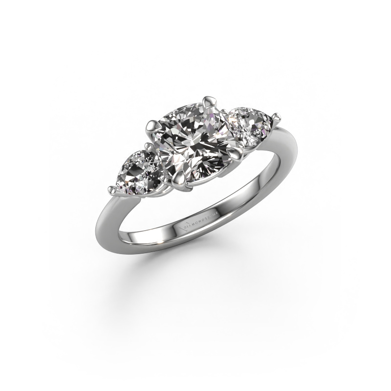 Afbeelding van Verlovingsring Chanou CUS 585 witgoud Custom diamant 7 mm