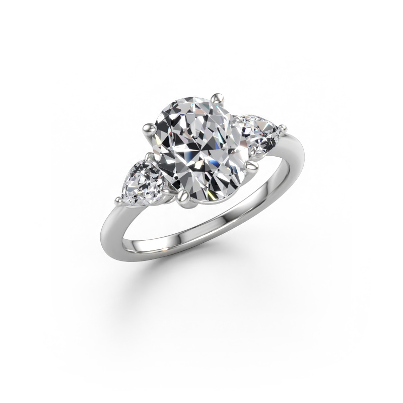 Afbeelding van Verlovingsring Chanou OVL 950 platina Diamant 3.28 crt