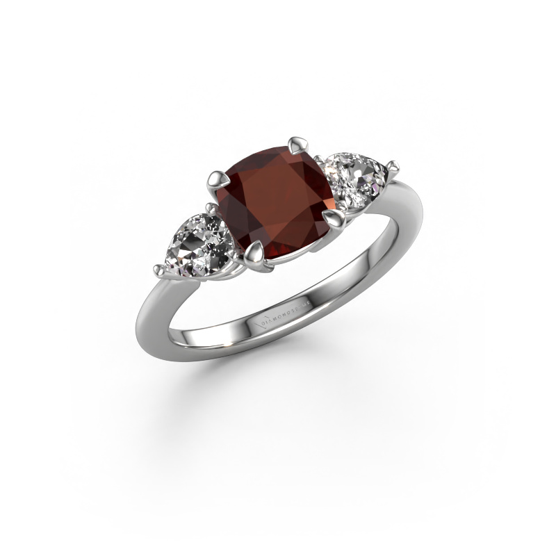 Image of Engagement ring Chanou CUS 585 white gold Garnet 7 mm