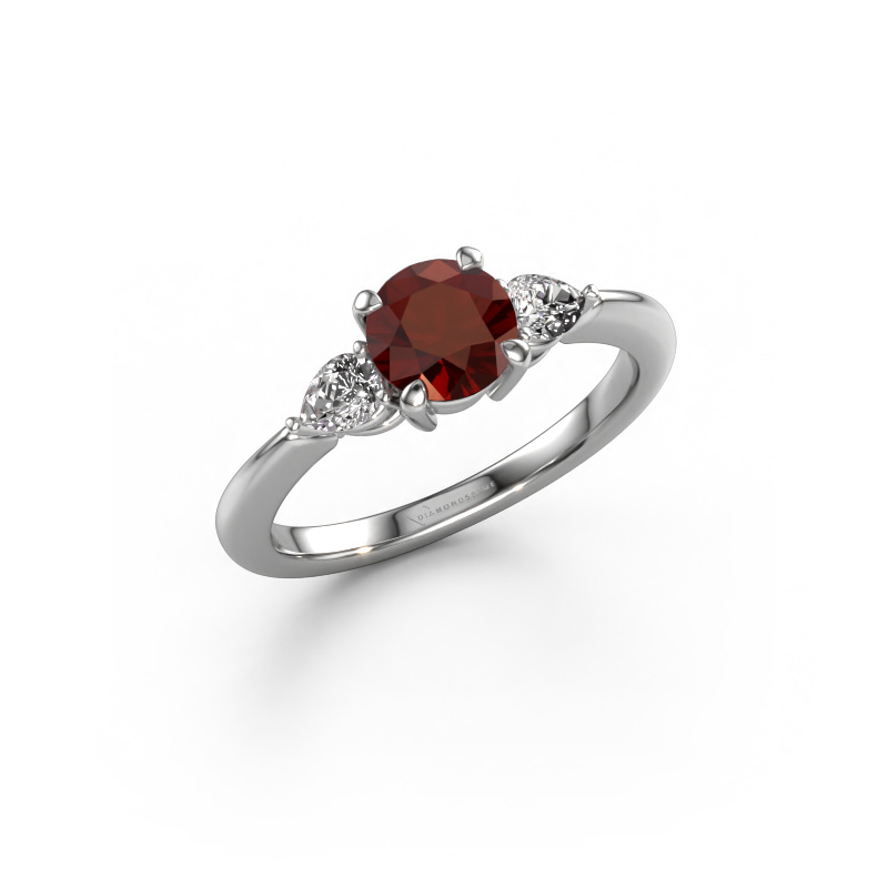 Image of Engagement ring Chanou RND 950 platinum Garnet 6 mm
