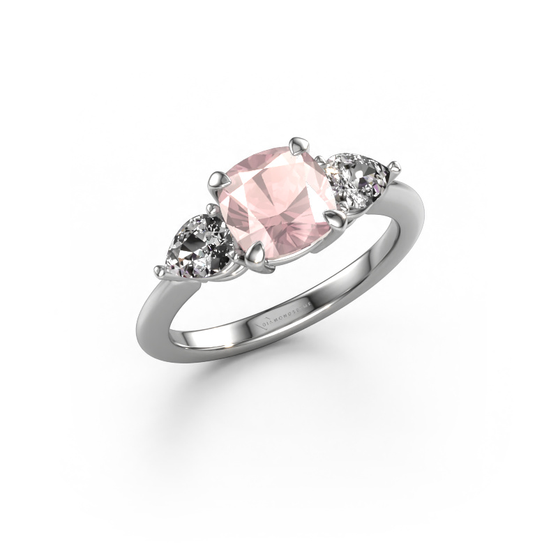 Image of Engagement ring Chanou CUS 950 platinum Morganite champagne 7 mm