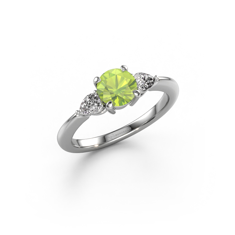 Image of Engagement ring Chanou RND 950 platinum Peridot 6 mm