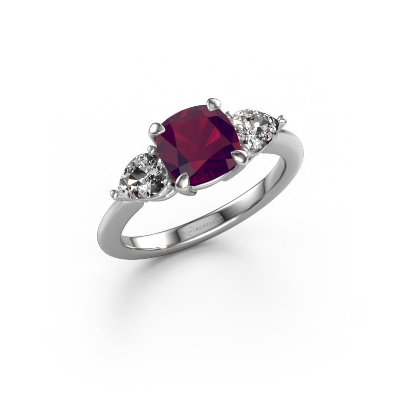 Image de Bague de fiançailles Chanou CUS 950 platine Rhodolite 7 mm